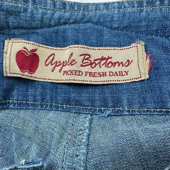 Y2K Apple Bottom Jeans Womens 38 Multi Buckle Detail Baggy Denim Crop Streetwear - Picture 10 of 15